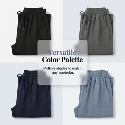 Women's Solid-Color Loose-Fit Cropped Pants