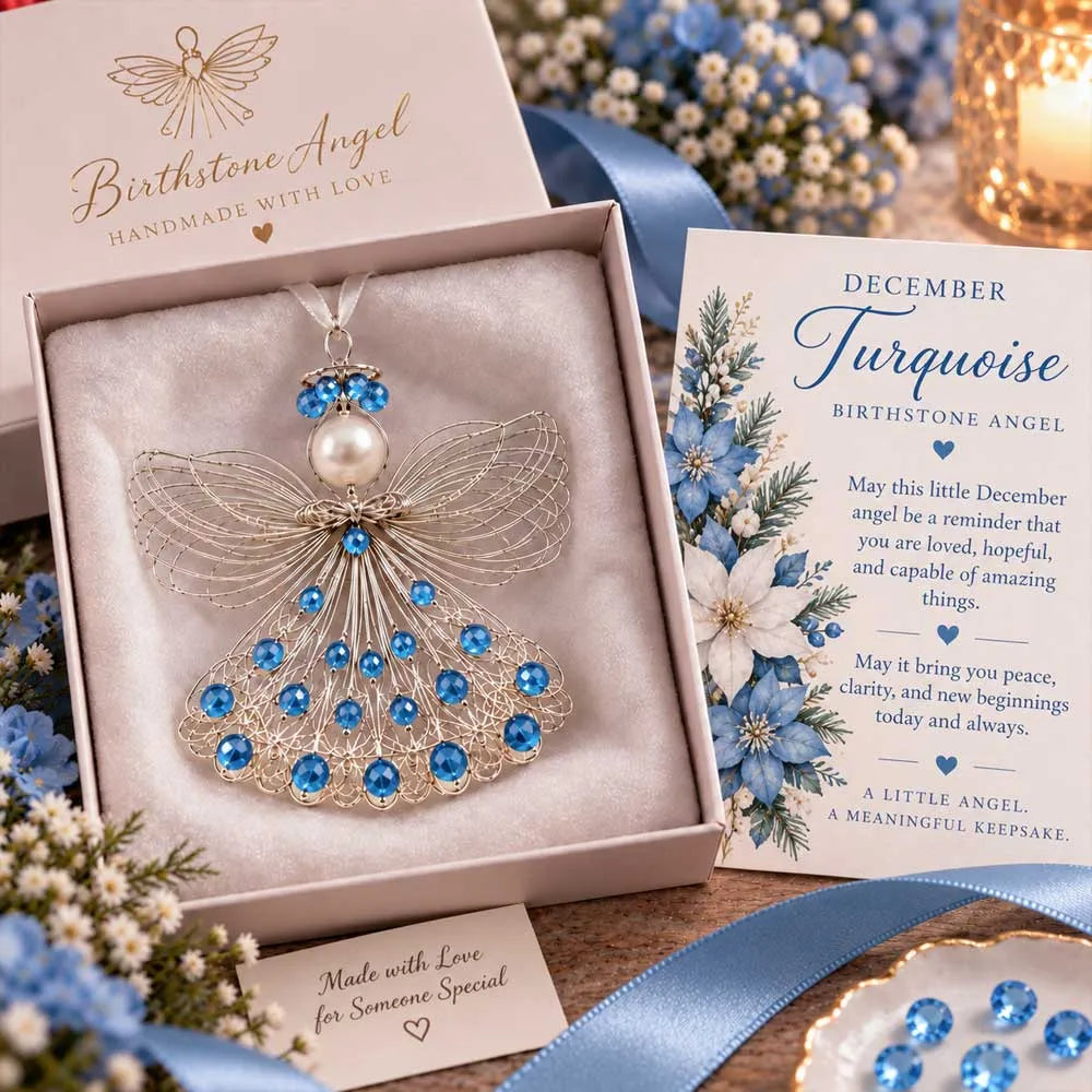 🕊️ Birthstone Angel Ornament – Keepsake with Meaningful Card