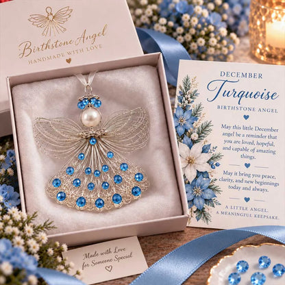 🕊️ Birthstone Angel Ornament – Keepsake with Meaningful Card