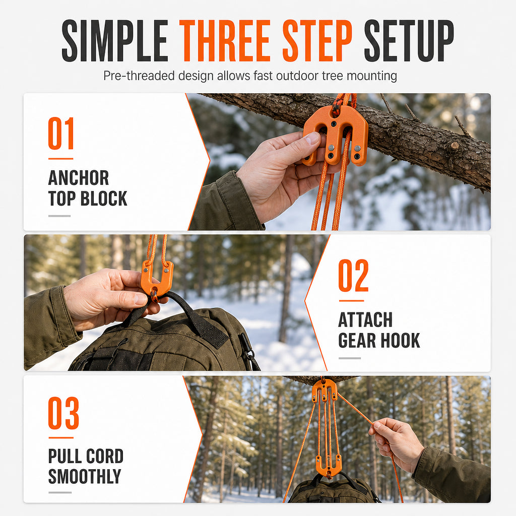 📢📢50% OFF !! ⏰Hoist Block and Tackle Hunting Equipment Hoisting System