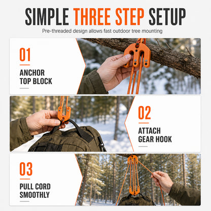 📢📢50% OFF !! ⏰Hoist Block and Tackle Hunting Equipment Hoisting System