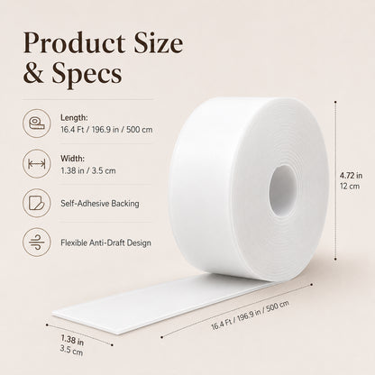 Door Weather Stripping – 16.4Ft Self-Adhesive Draft Stopper