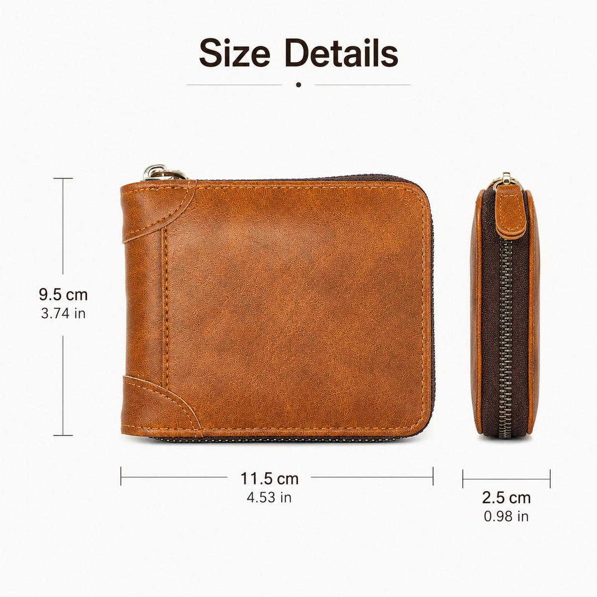 🔥LAST DAY 49% OFF🔥💼 Vintage Zip Wallet, Bifold Card Coin Purse