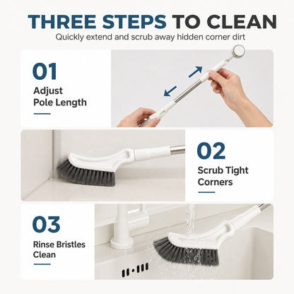 🧽 Long-Handle Corner Scrub Brush – Reach Tight Spaces Easily