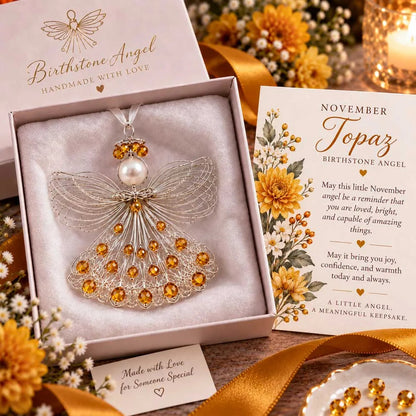 🕊️ Birthstone Angel Ornament – Keepsake with Meaningful Card