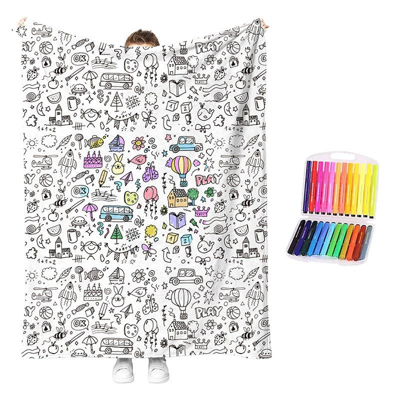 🎨 DIY Coloring Blanket Kit – Cozy Creative Activity Blanket