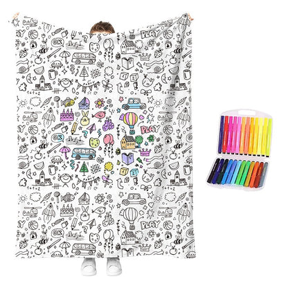 🎨 DIY Coloring Blanket Kit – Cozy Creative Activity Blanket