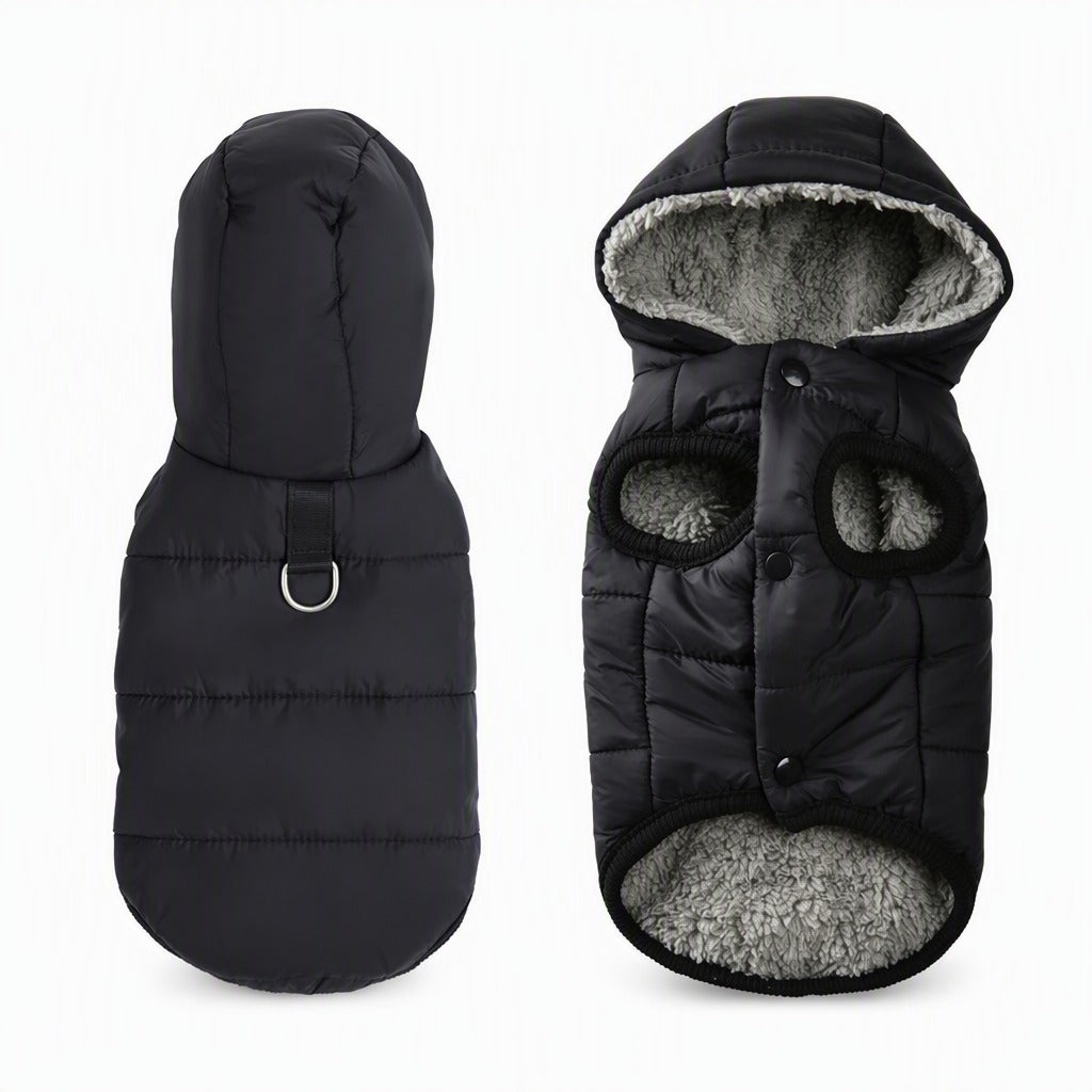 🐾 LIMITED-TIME 50% OFF! ✨ Hooded Dog Coat – Fleece-lined, Windproof 🧥