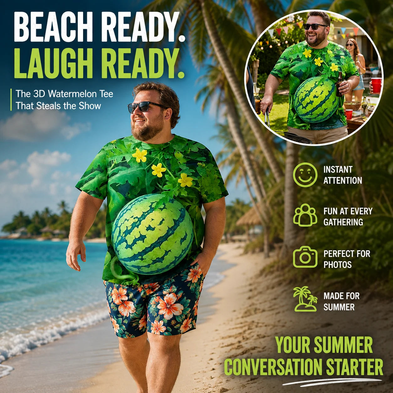 Men's Funny 3D Watermelon T-Shirt – The Shirt That Makes Everyone Smile