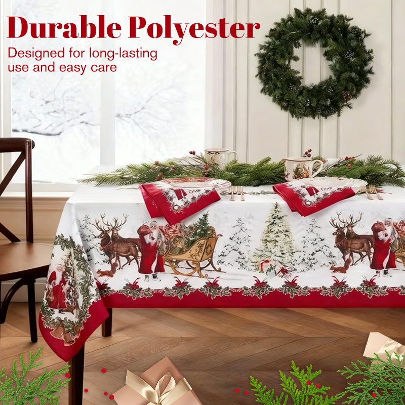 🎄🎁Stylish Christmas Printed Tablecloth – Stain Resistant, Wrinkle-proof, Easy Wash ✨