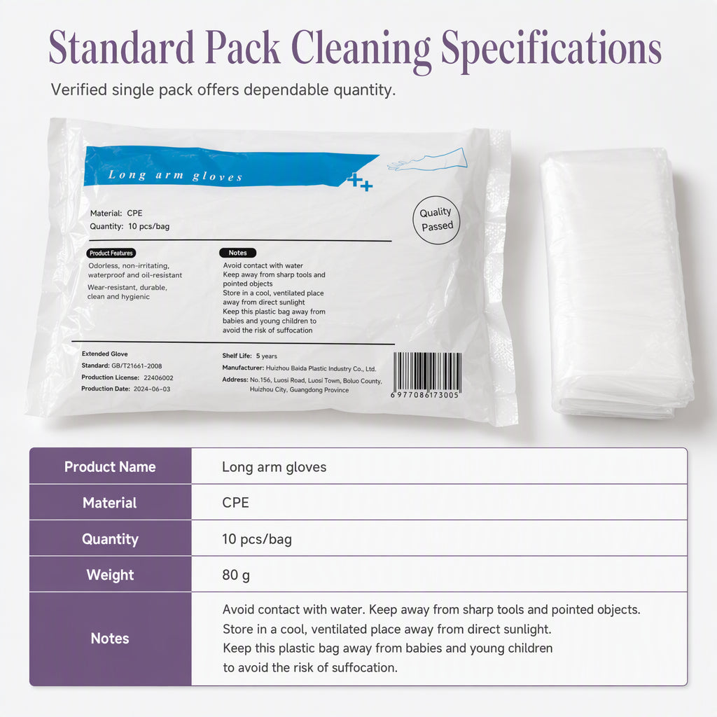 ⏳ 50% OFF! ✨ Disposable Long-Cuff Cleaning Gloves – Extended Sleeve Coverage for Splash-Prone Chores, Lightweight Film Construction, Gathered Cuff Fit & Lower-Forearm Protection – 20/50/100 Pack 🧤