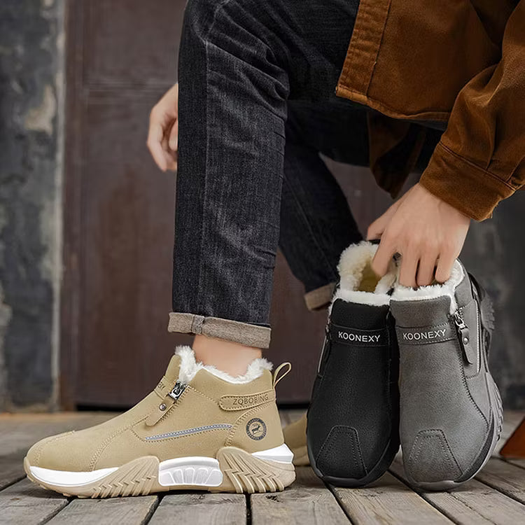 Men's Warm PU Leather Casual Sneakers