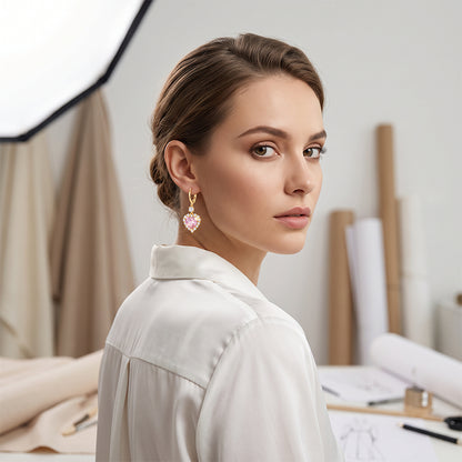 🩷Sparkling Heart-Shaped Drop Earrings💫