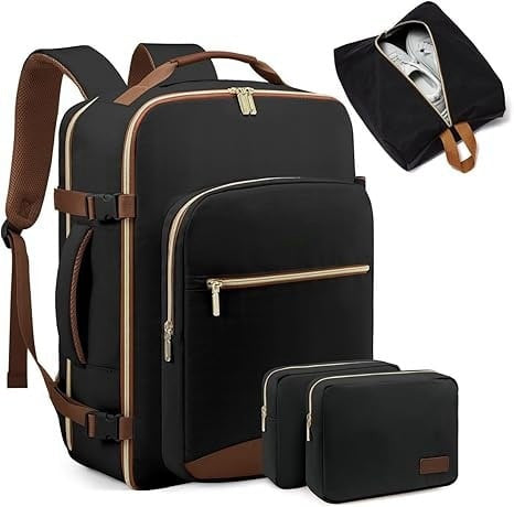 🌍 40-liter airline-approved travel backpack, comes with 3 storage bags, and can replace a 20-inch suitcase. 🛍️