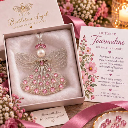 🕊️ Birthstone Angel Ornament – Keepsake with Meaningful Card