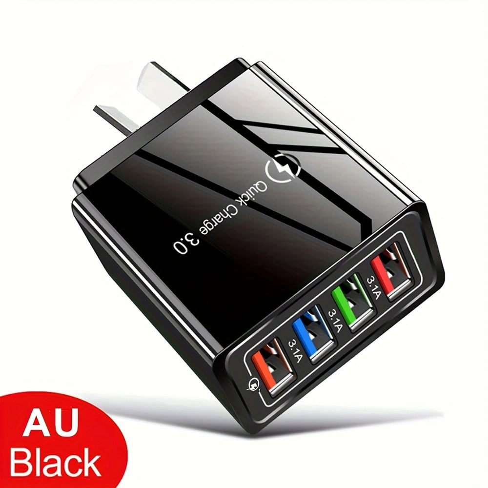 ⚡️Secret to Faster Phone Performance⚡️Four-Port Travel Charger for Extended Phone Battery Life