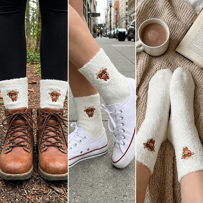 🥳2026 HOT SALE🥳💞50K+ SOLD! 🧦✨ 50% OFF! Cute Cow Slipper Socks