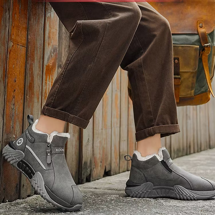 Men's Warm PU Leather Casual Sneakers
