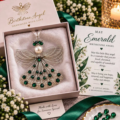 🕊️ Birthstone Angel Ornament – Keepsake with Meaningful Card