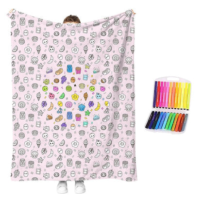 🎨 DIY Coloring Blanket Kit – Cozy Creative Activity Blanket