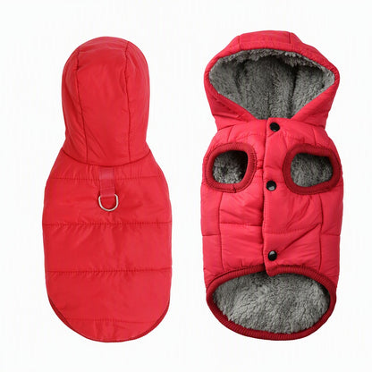 🐾 LIMITED-TIME 50% OFF! ✨ Hooded Dog Coat – Fleece-lined, Windproof 🧥