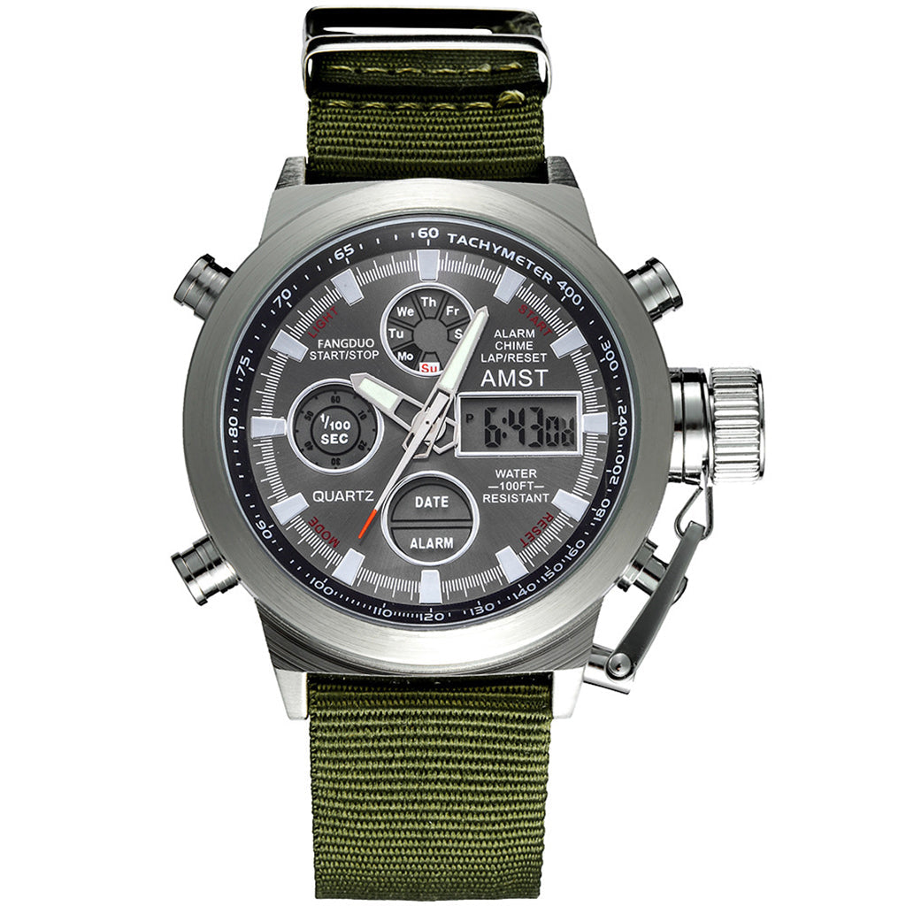 Men's Retro Digital Quartz Sports Watch