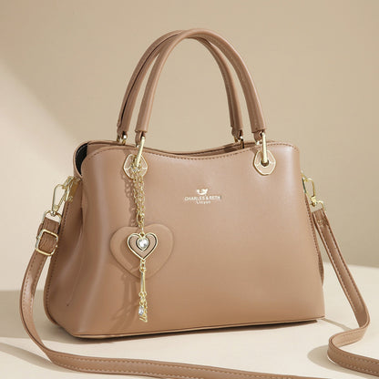 🔥Elegant Women's Tote Bag With Shining Heart Charm