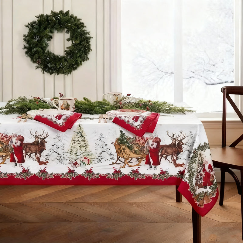 🎄🎁Stylish Christmas Printed Tablecloth – Stain Resistant, Wrinkle-proof, Easy Wash ✨