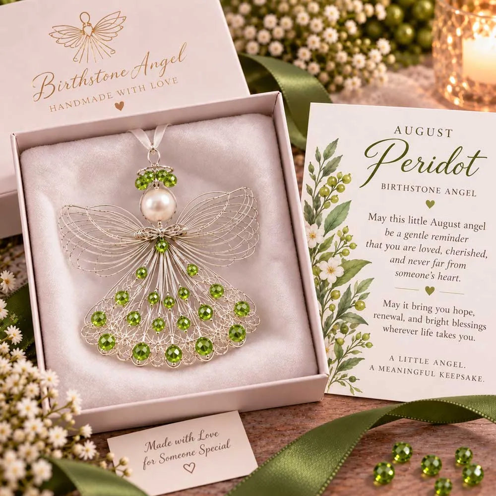 🕊️ Birthstone Angel Ornament – Keepsake with Meaningful Card