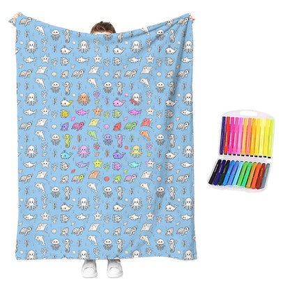 🎨 DIY Coloring Blanket Kit – Cozy Creative Activity Blanket