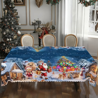 🎄🎁Stylish Christmas Printed Tablecloth – Stain Resistant, Wrinkle-proof, Easy Wash ✨