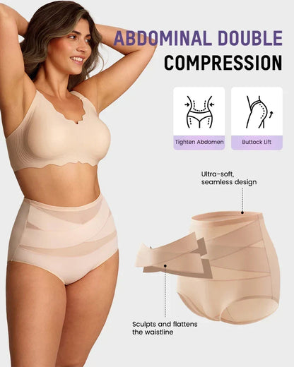 💖Last Day-Buy 2 Get 1 Free💖Plus-Size High-Waist Cross Tummy Control Panties