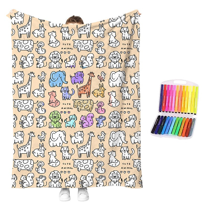 🎨 DIY Coloring Blanket Kit – Cozy Creative Activity Blanket