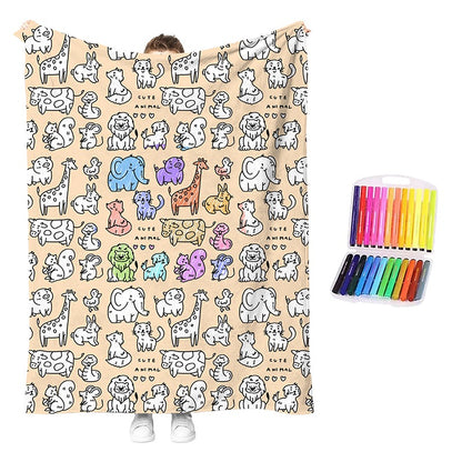 🎨 DIY Coloring Blanket Kit – Cozy Creative Activity Blanket
