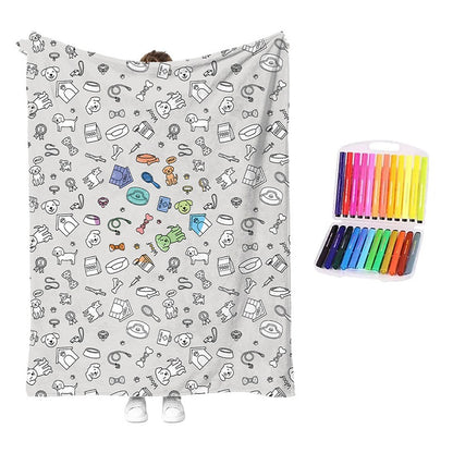 🎨 DIY Coloring Blanket Kit – Cozy Creative Activity Blanket