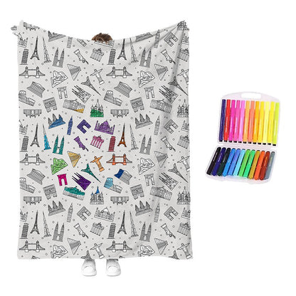🎨 DIY Coloring Blanket Kit – Cozy Creative Activity Blanket