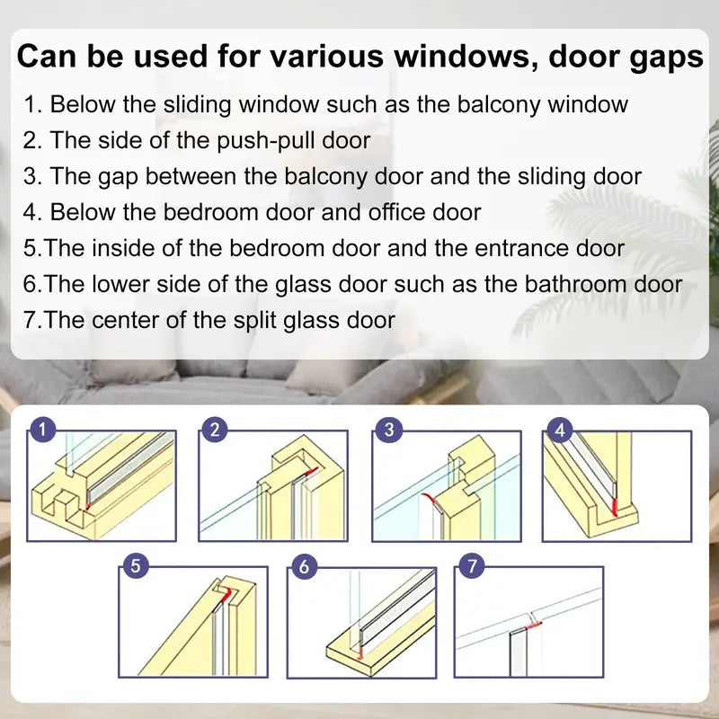 Door Weather Stripping – 16.4Ft Self-Adhesive Draft Stopper