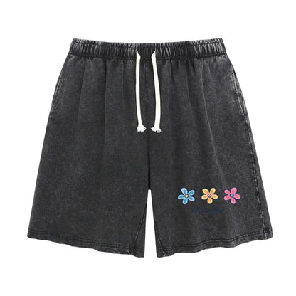 🔥HOT SALE🔥Women's Soft Cotton Blend Washed Floral Shorts, Casual Summer Travel Streetwear Bottoms
