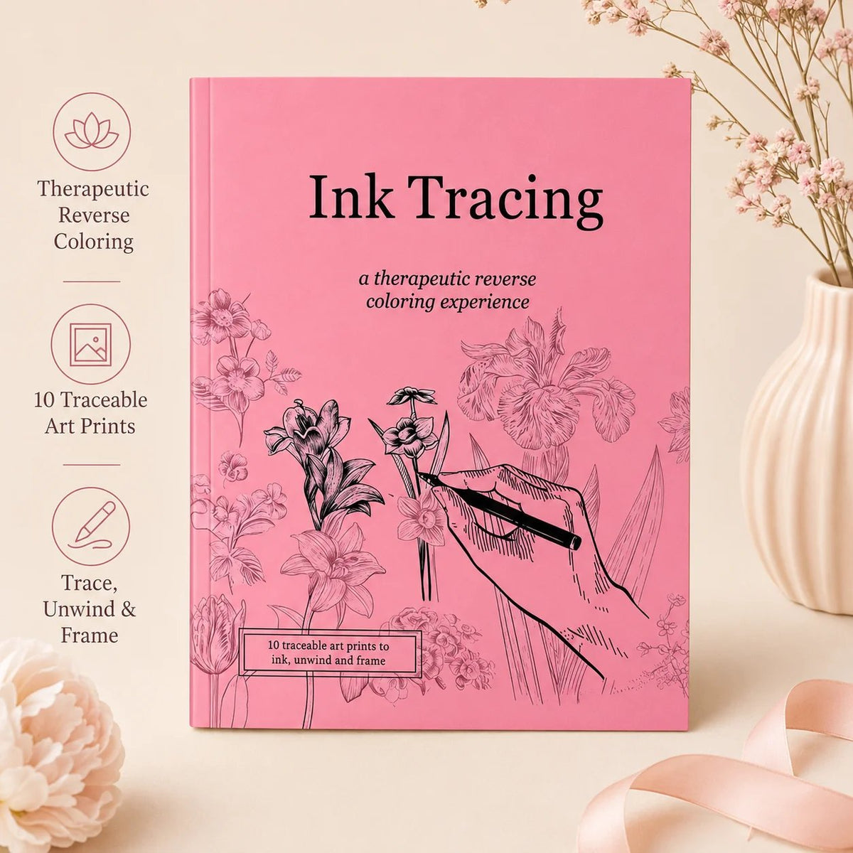 Beginner-Friendly💕Ink Tracing: A Therapeutic Reverse Coloring Experience📚(Deluxe Edition)