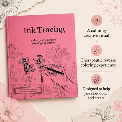 Beginner-Friendly💕Ink Tracing: A Therapeutic Reverse Coloring Experience📚(Deluxe Edition)