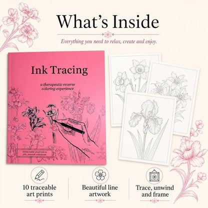 Beginner-Friendly💕Ink Tracing: A Therapeutic Reverse Coloring Experience📚(Deluxe Edition)