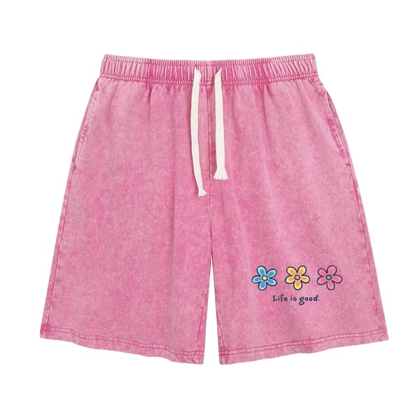 🔥HOT SALE🔥Women's Soft Cotton Blend Washed Floral Shorts, Casual Summer Travel Streetwear Bottoms