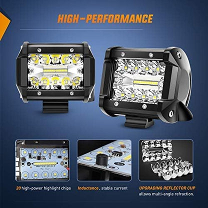 2pcs 4 Inch LED Pods with Tow Hitch Mounting Brackets