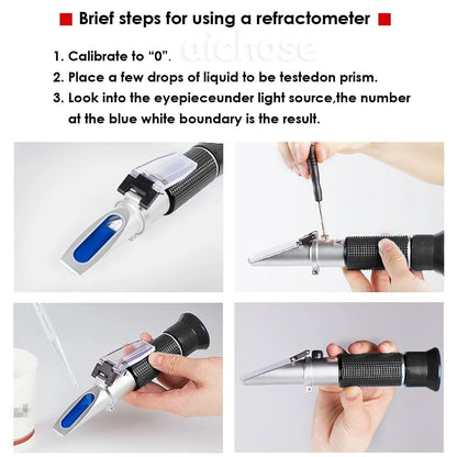 4-in-1 DEF Antifreeze Coolant Refractometer for Automobile Antifreeze System