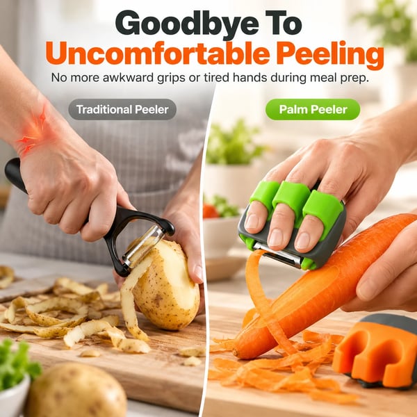 🥕2Pcs Palm Vegetable Peeler – Finger Grip Kitchen Tool for Faster & Easier Food Prep