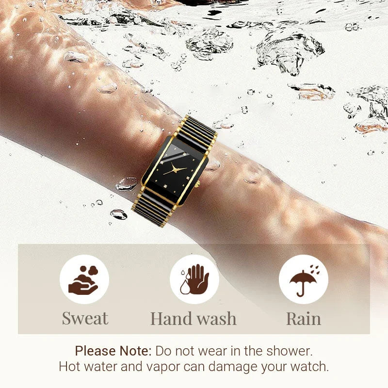 ⌚fashion Ceramic Square Quartz Watch