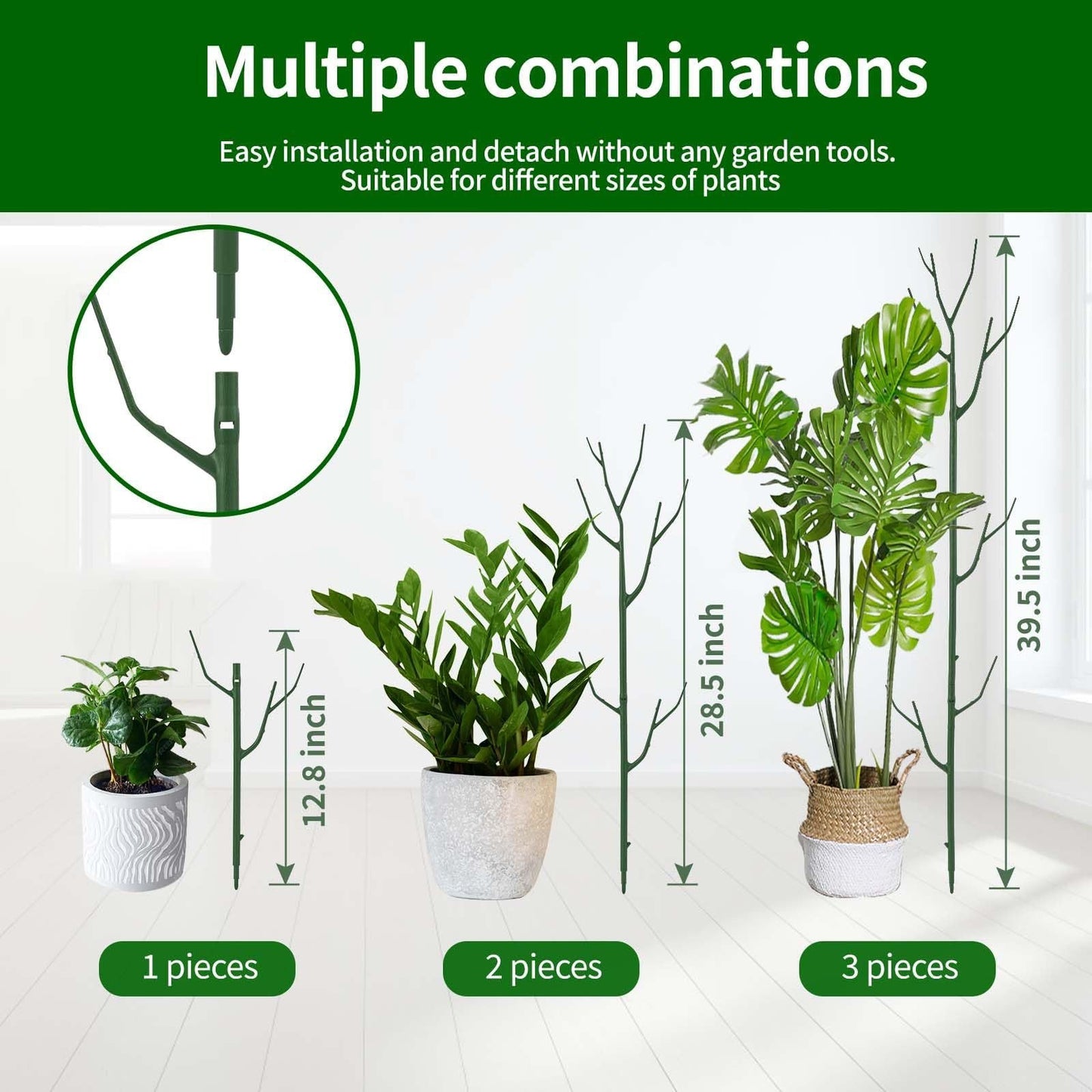 🔥HOT SALE🔥🌱 Adjustable Climbing Plant Stakes – Natural‑Look, Tool‑Free Support for Indoor & Outdoor Vertical Growth
