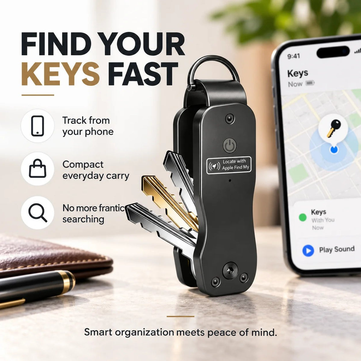 🔑 Smart Key Organizer with Apple Find My – Compact Everyday Key Holder
