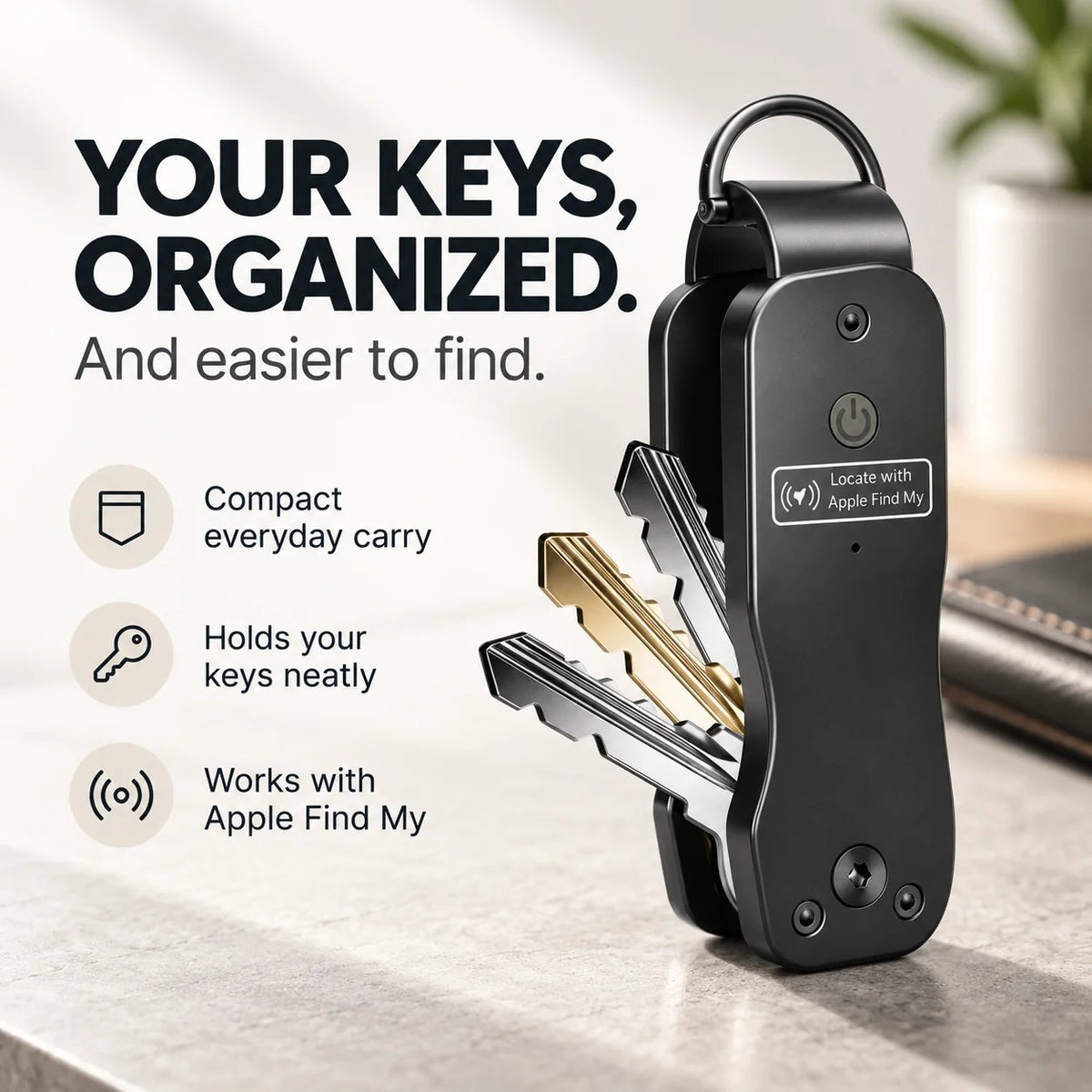 🔑 Smart Key Organizer with Apple Find My – Compact Everyday Key Holder