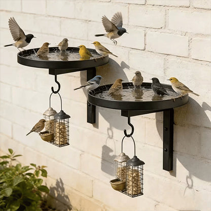 Wall-Mounted Metal Bird Bath – Antique Bronze Finish 🐦🛁🧱🏡